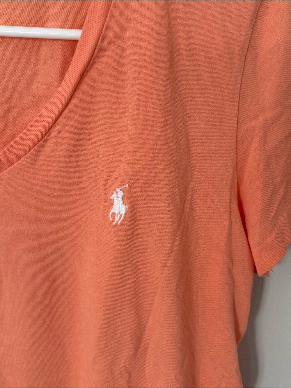 Polo Ralph Lauren Coral V Neck Pony Logo Tee - Picture 3 of 4